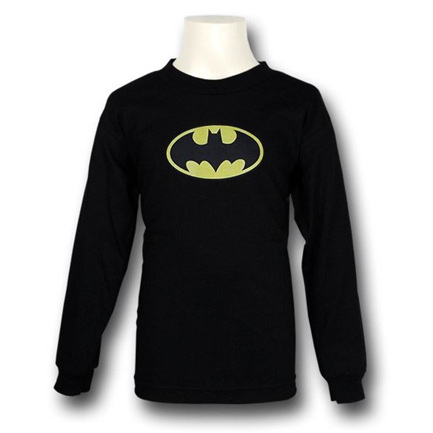 Batman Kids Symbol Black Long Sleeve T-Shirt, Black