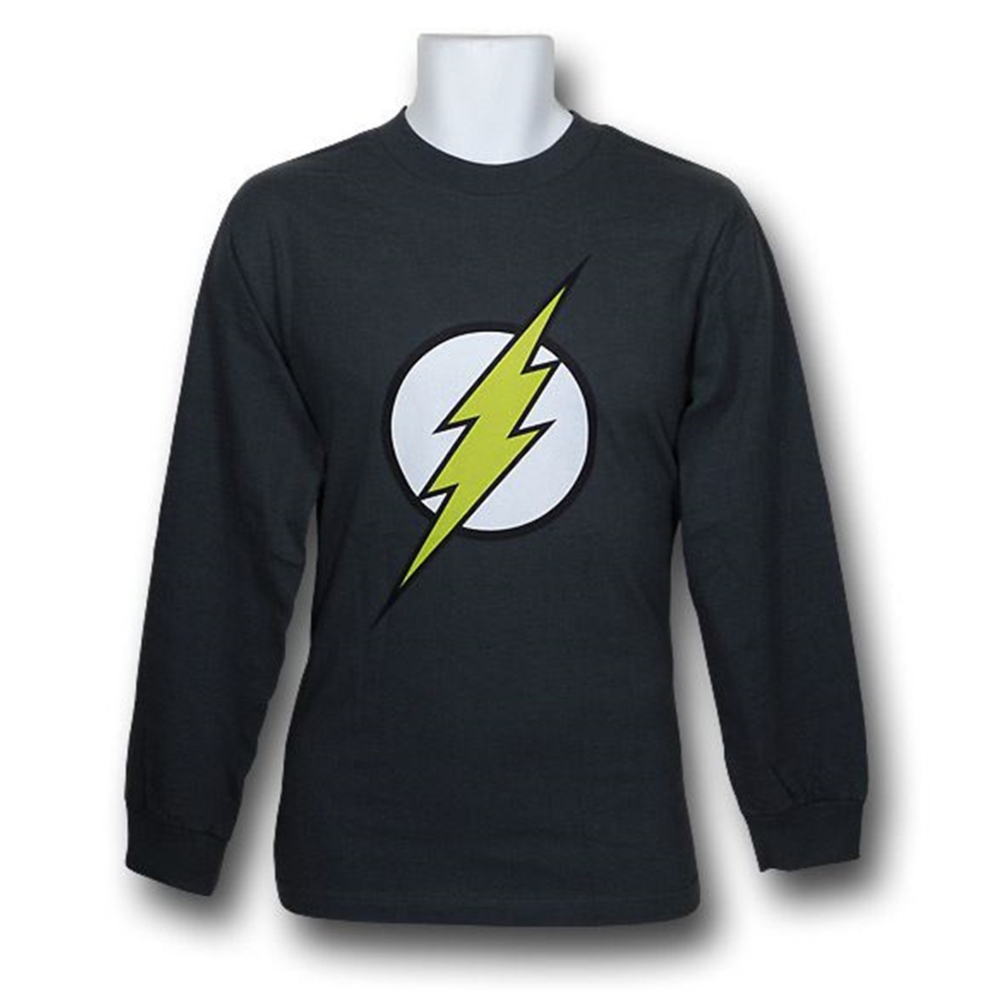Flash Symbol Charcoal Long Sleeve T-Shirt, Grey