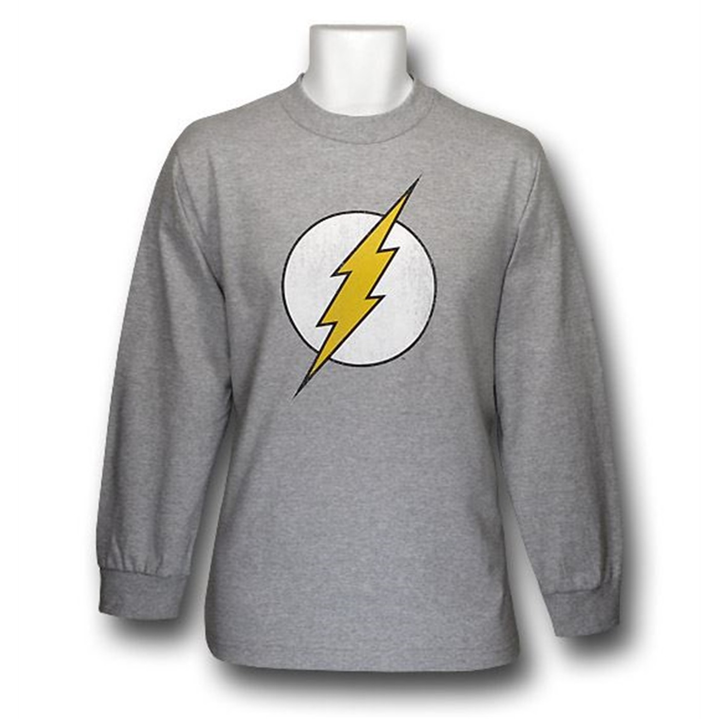 Flash Dist. Heather Grey Long Sleeve T-Shirt, Grey