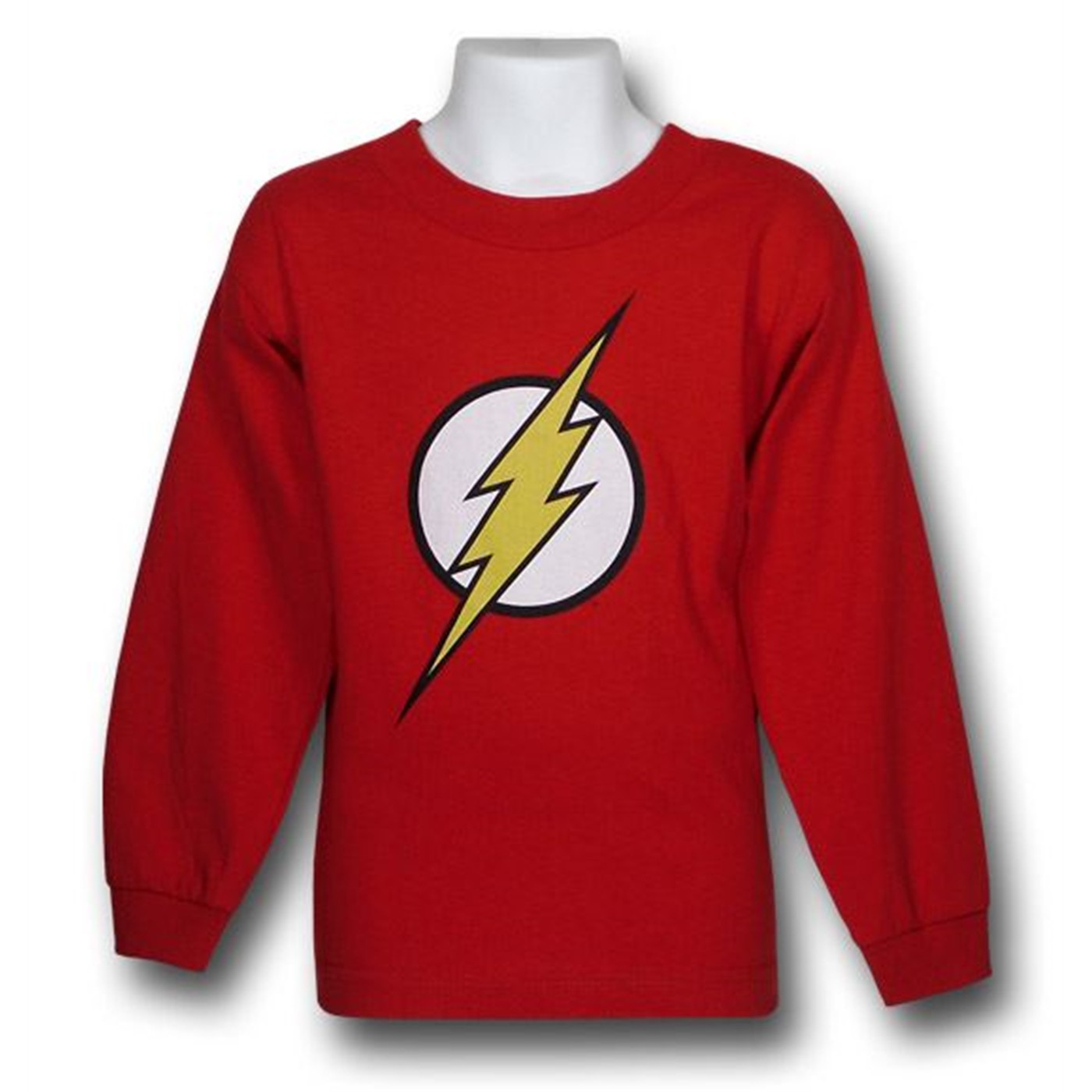 Flash Kids Symbol Red Long Sleeve T-Shirt, Red