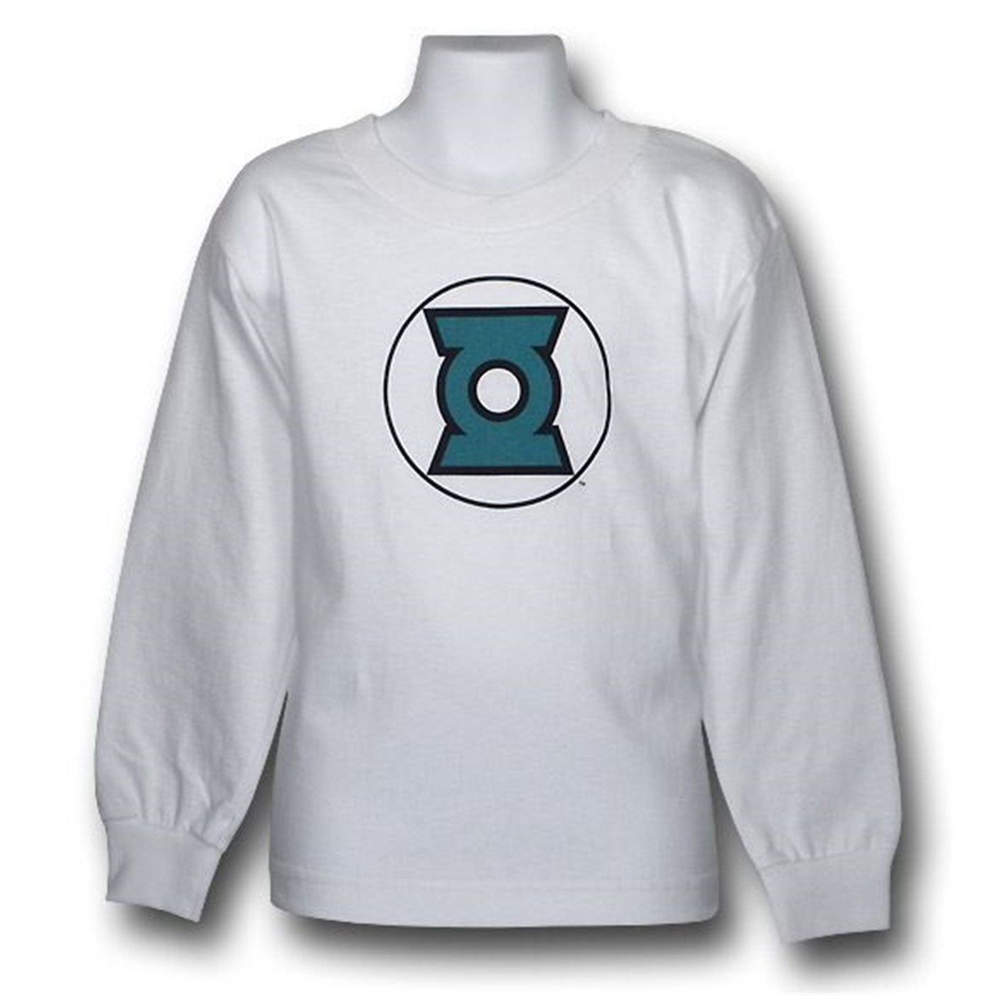 Green Lantern Kids Mod Sym White Long Sleeve T-Shirt, White