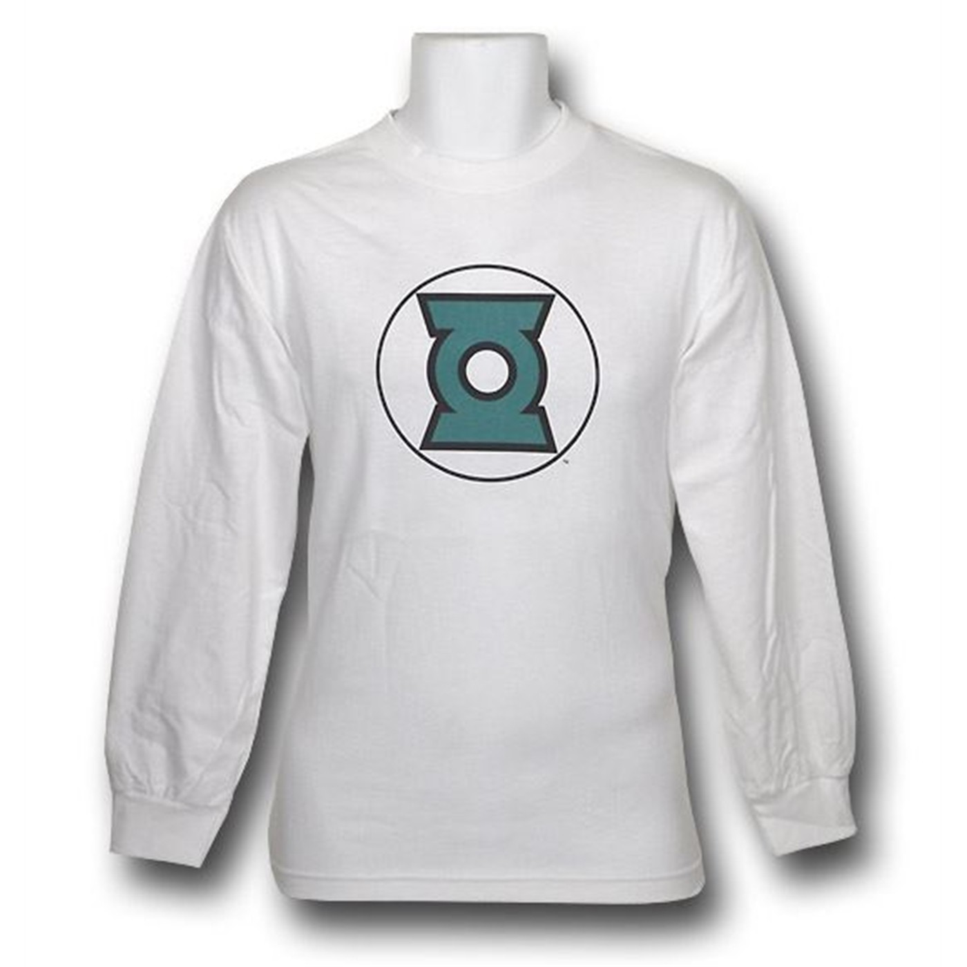 Green Lantern Modern Symbol White Long Sleeve T-Shirt, White