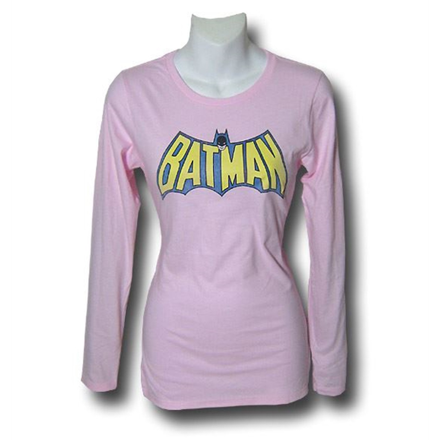 Batman Women's Classic Logo Pink Long Sleeve T-Shirt, Pink