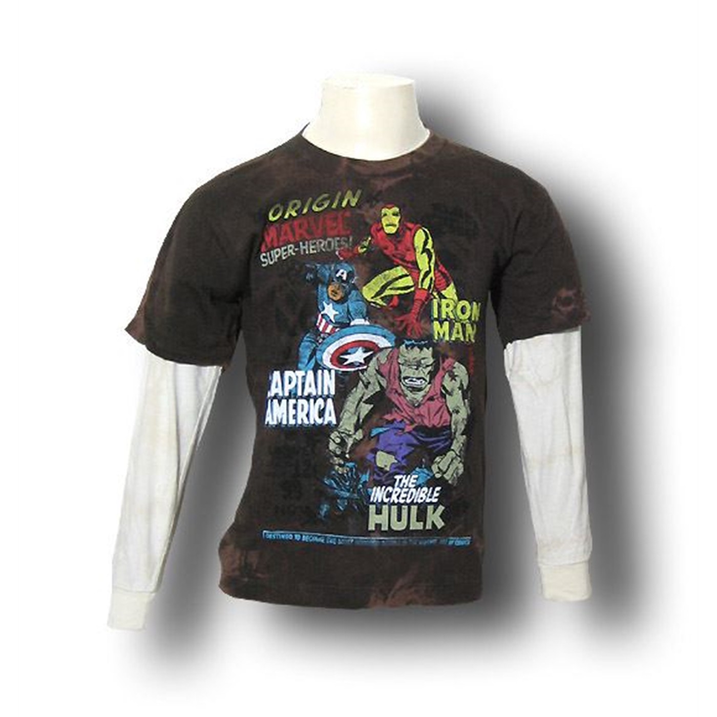Avengers Red Decco Origin Long Sleeve T-Shirt, Brown
