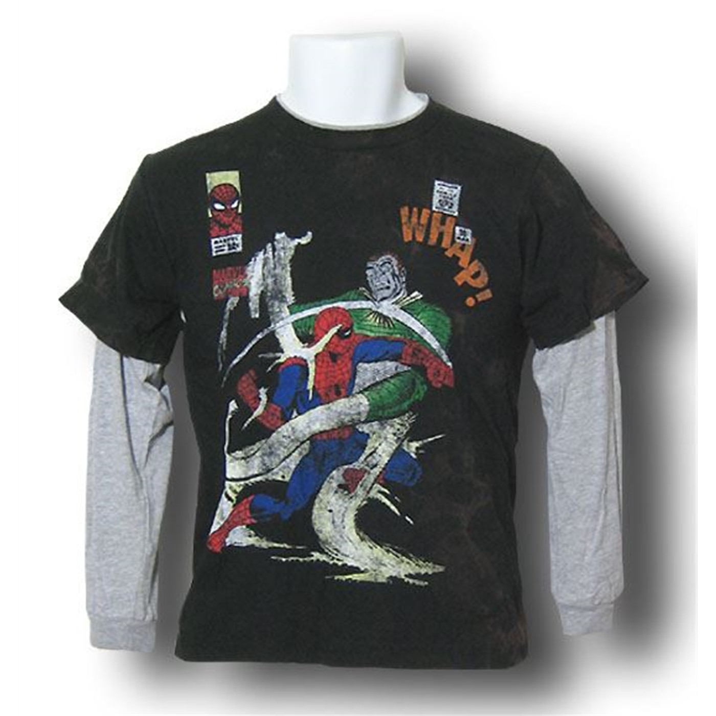 Spiderman Kids Red Decco Vs Sandman Long Sleeve T-Shirt, Brown