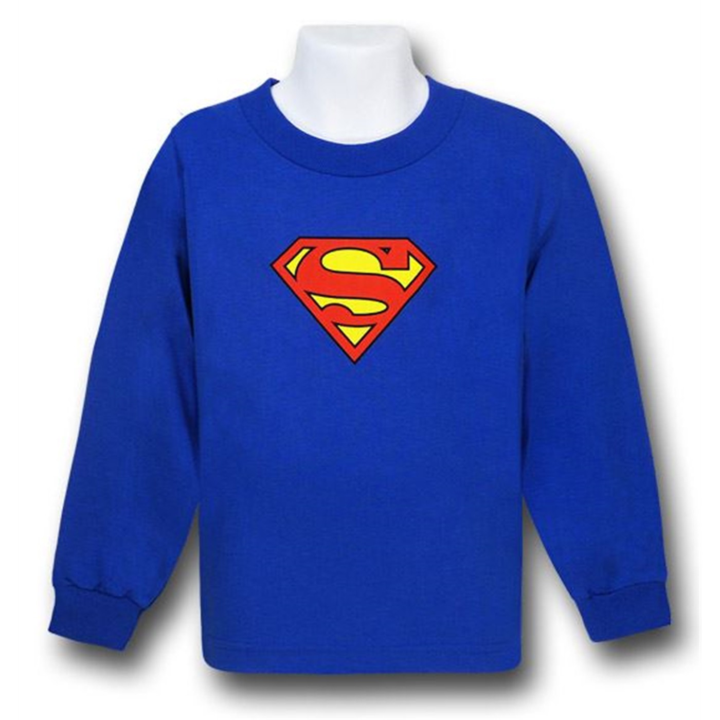 Superman Symbol Long Sleeve Royal Kids T-Shirt, Blue