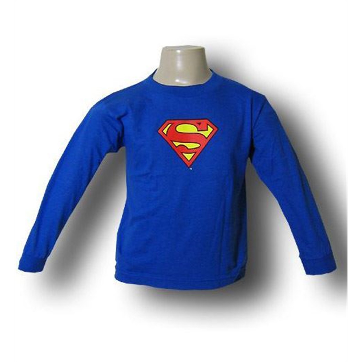Superman Symbol Kids Blue Long Sleeve T-Shirt, Blue