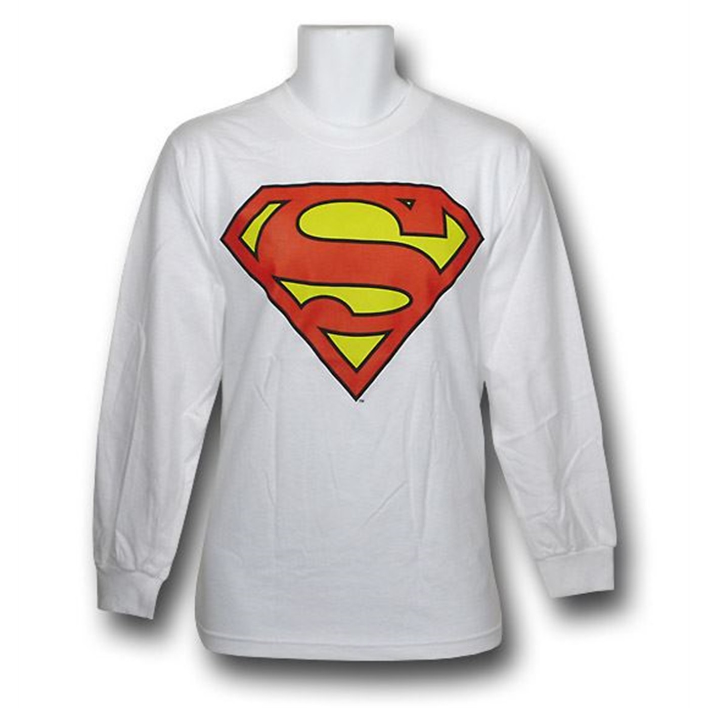 Superman Symbol White Long Sleeve T-Shirt, White