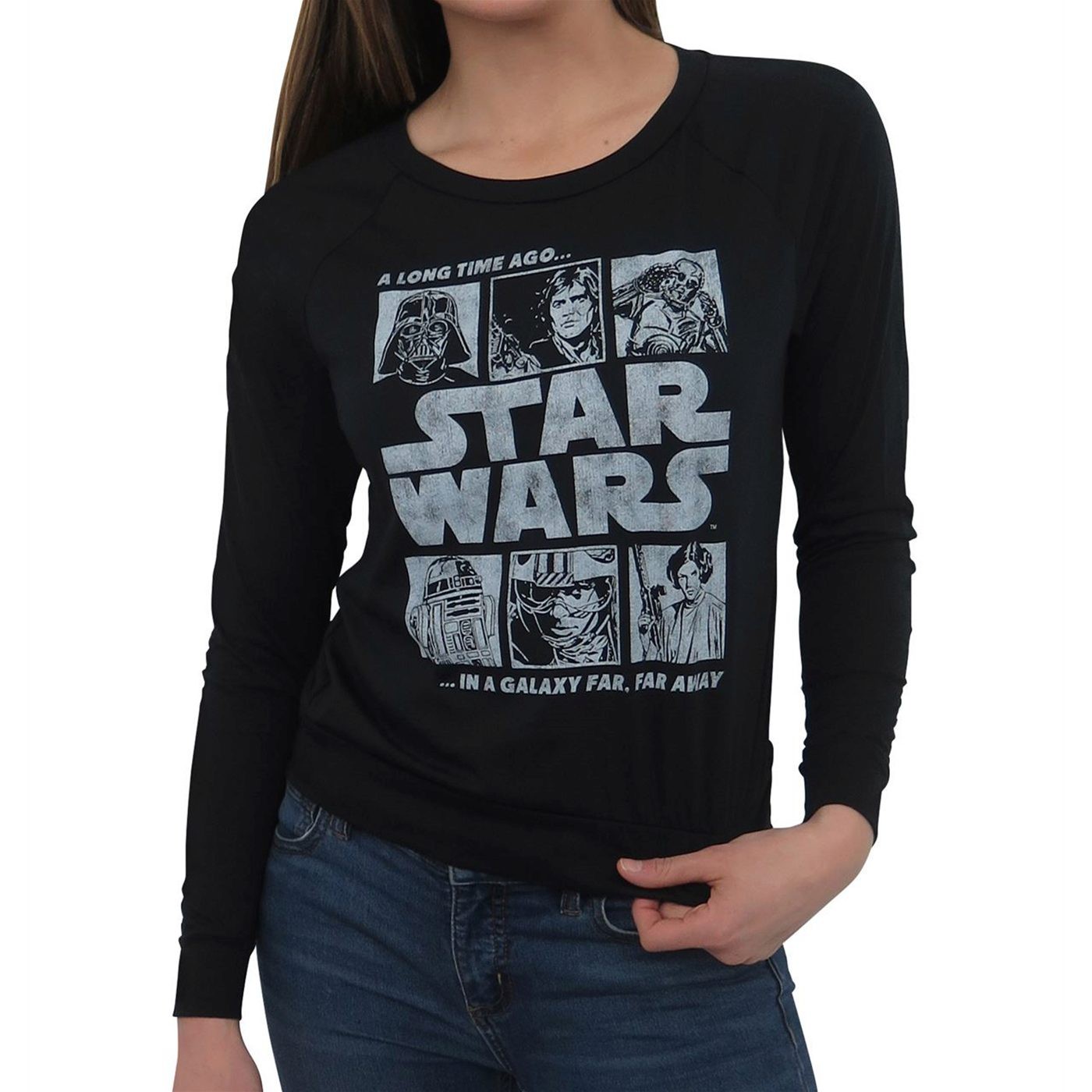 Star Wars A Long Time Ago Women's Long Sleeve T-Shirt, Black