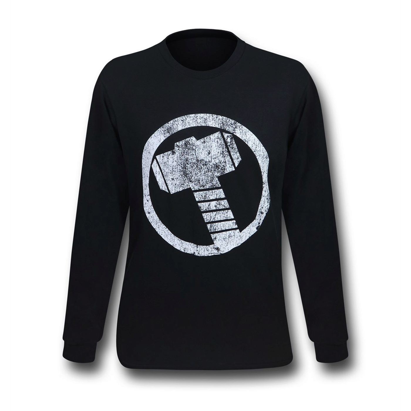 Thor Hammer Symbol Men's Long Sleeve T-Shirt, Black