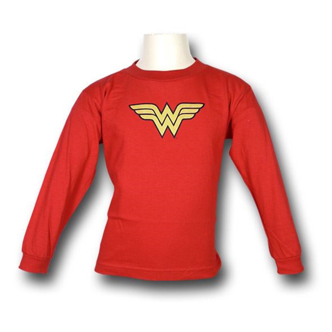 Wonder Woman Kids Symbol Red Long Sleeve T-Shirt, Red