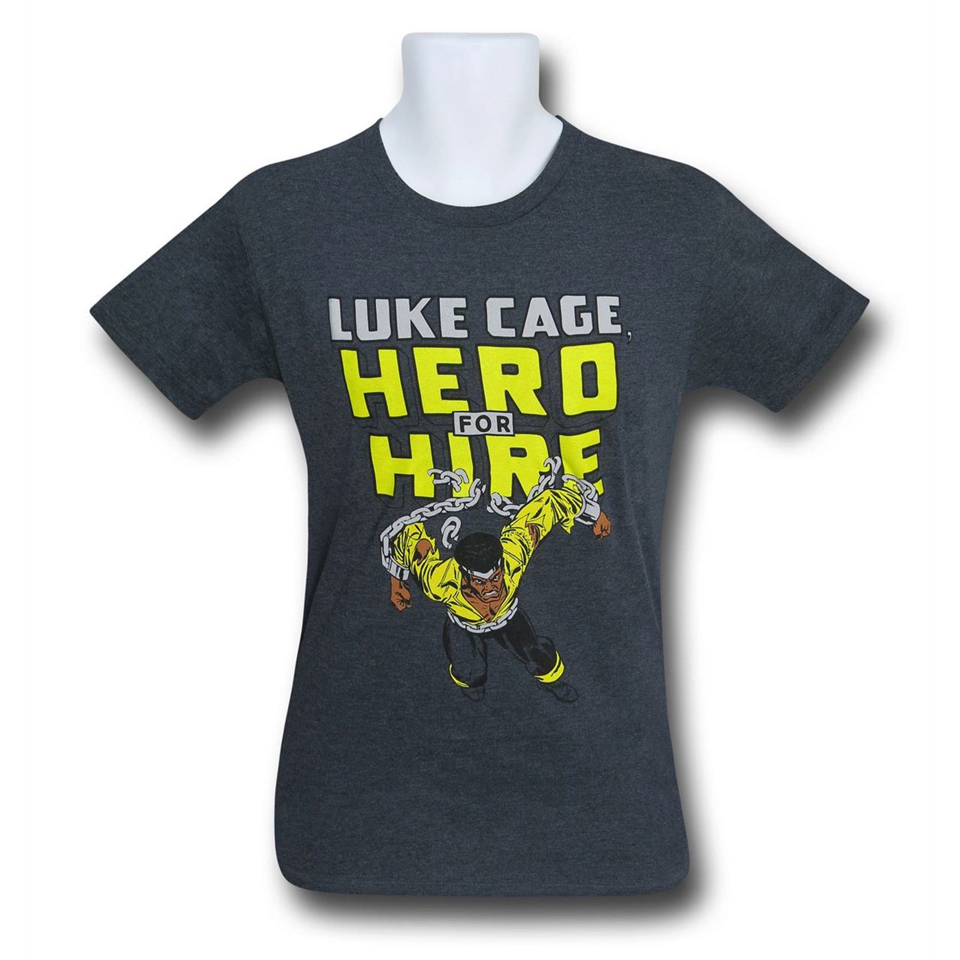 Luke Cage Hero for Hire Heather Men's T-Shirt, Grey