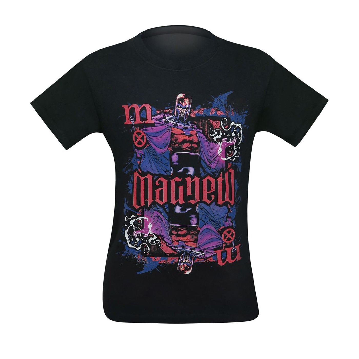 Magneto Playing Card Ambigram Men's T-Shirt, Black