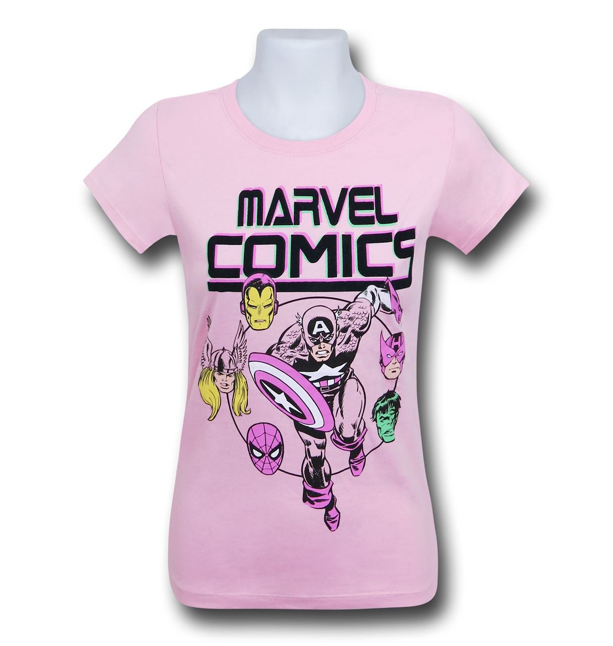Marvel Comics Pink Girls Youth T-Shirt, Pink