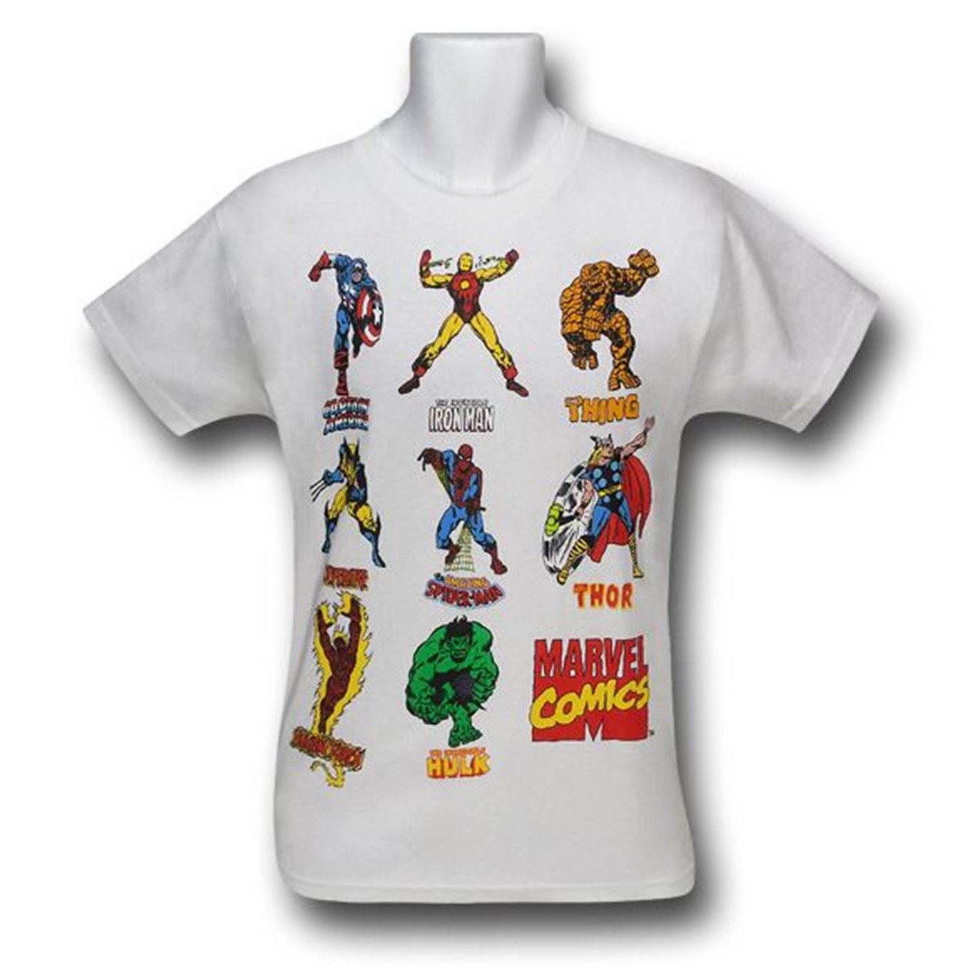 Marvel Heroes List Kids T-Shirt, White