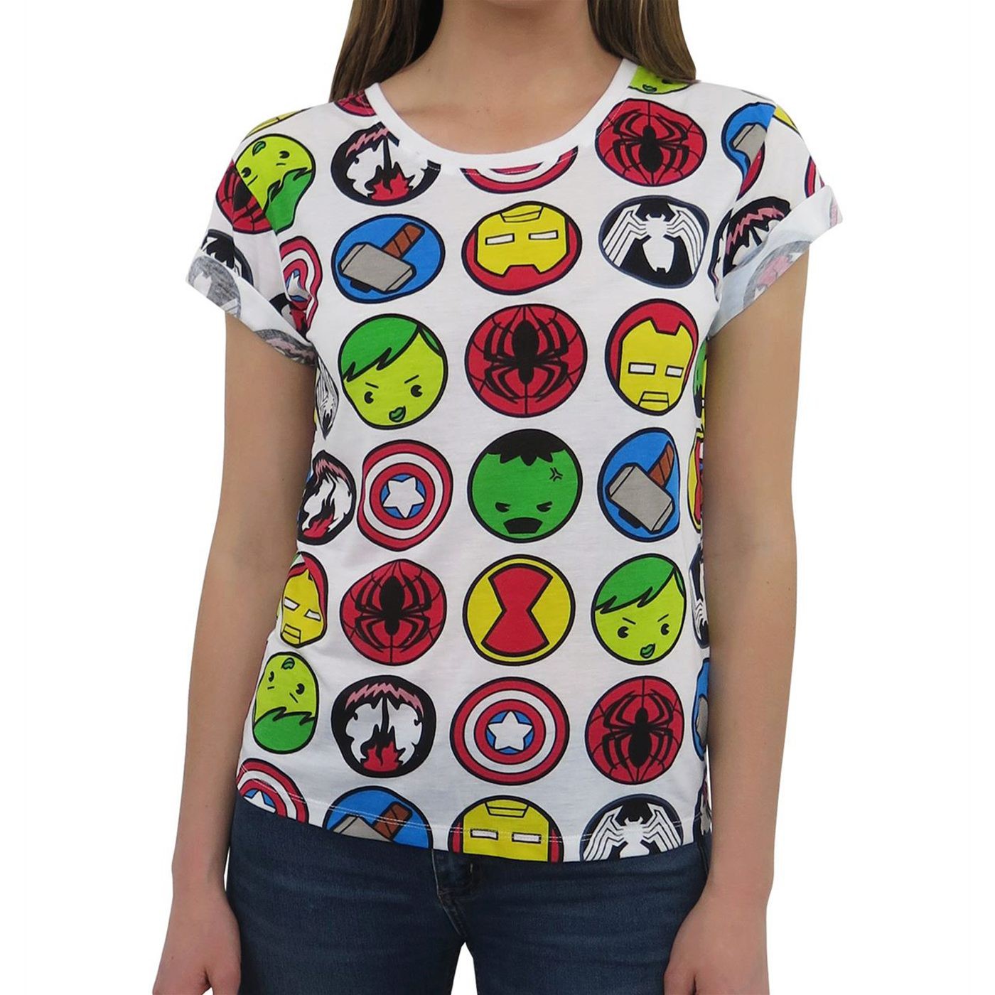 Marvel Iconic Heroes Women's T-Shirt, White