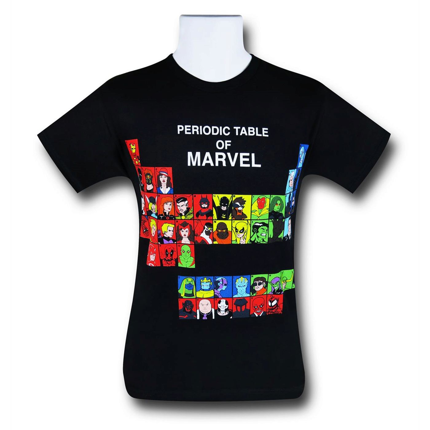 Marvel Periodic Table T-Shirt, Black
