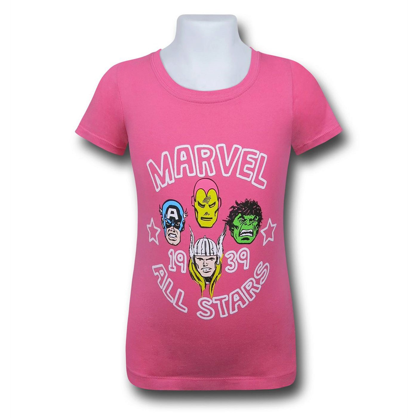Marvel All Stars Girls T-Shirt, Pink