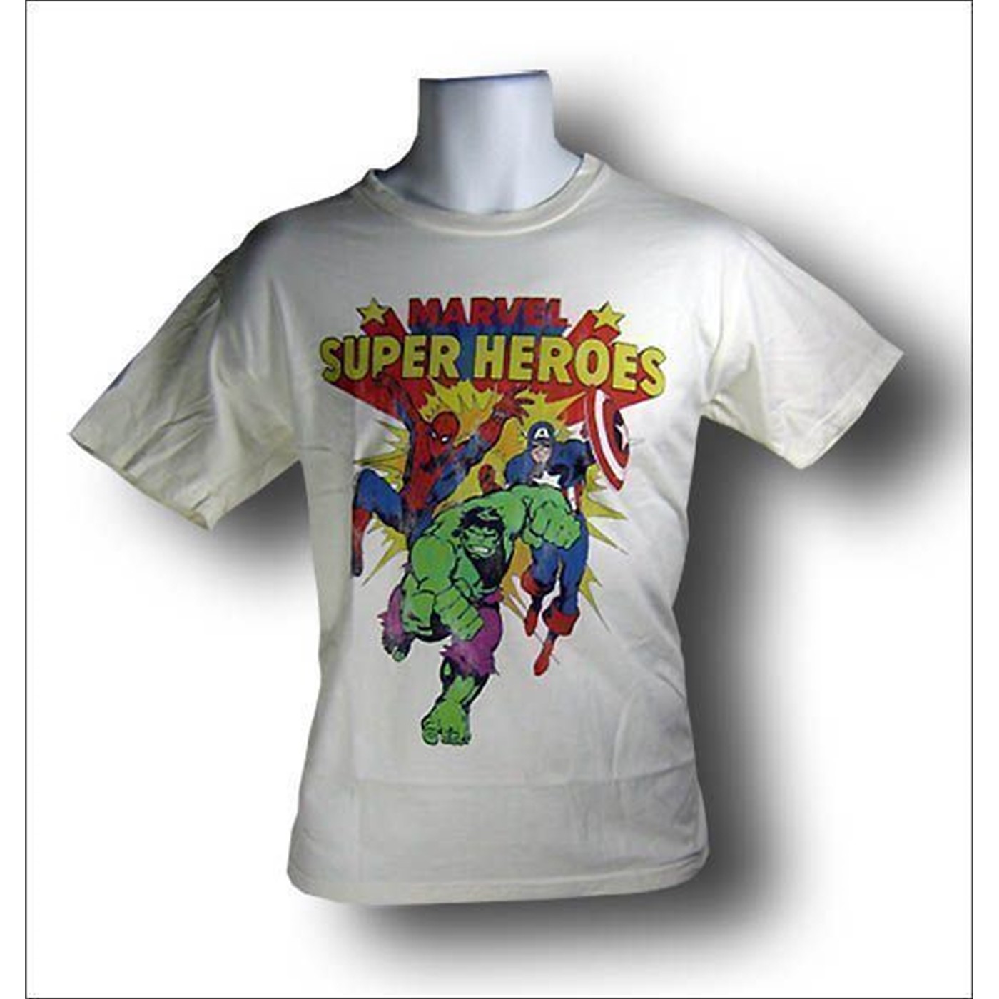 Marvel Adult Distressed T-Shirt by Junk Food, White