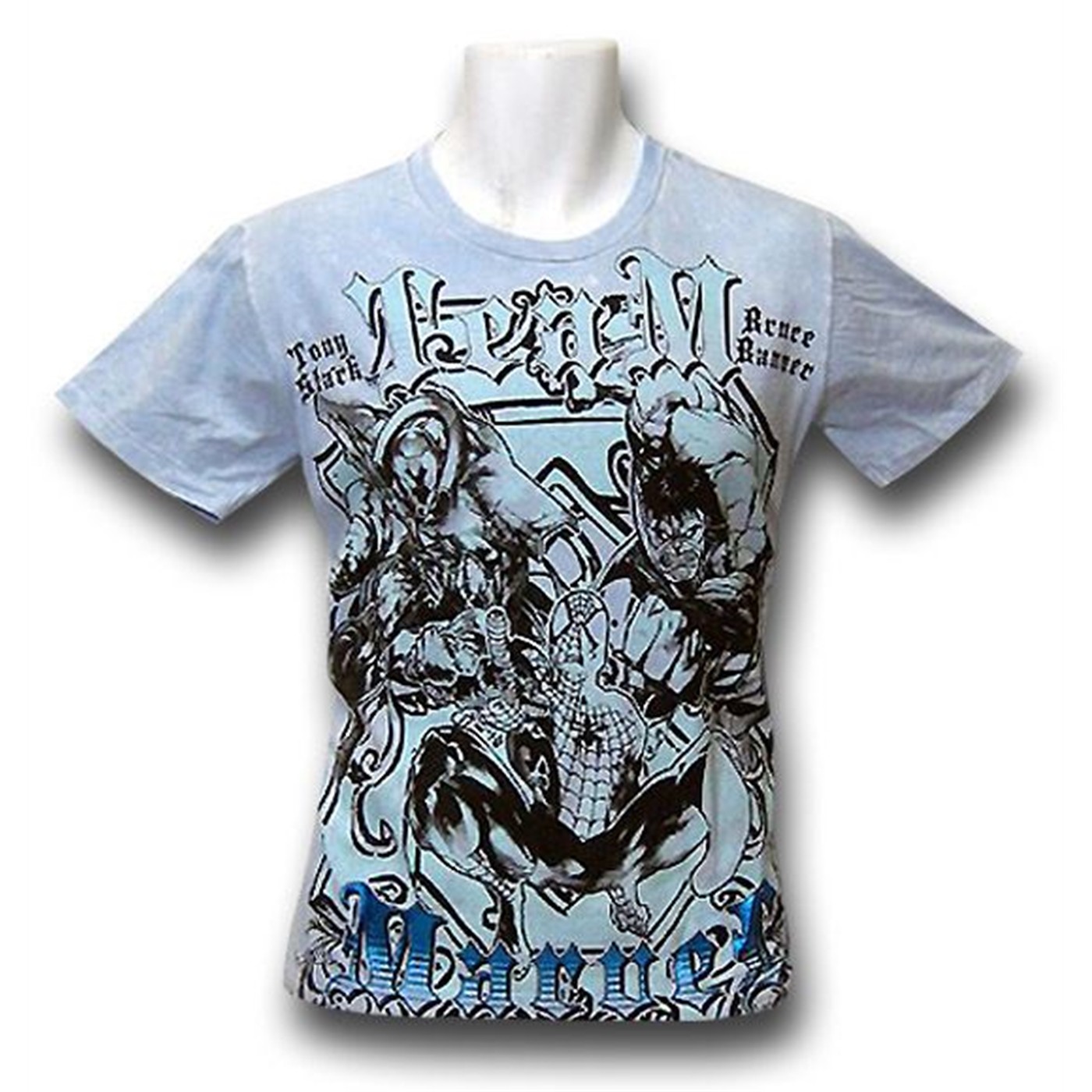 Marvel Three Up Untamed Light Blue T-Shirt, Blue