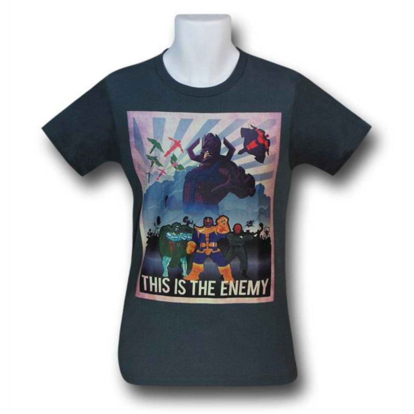Marvel Villains Enemy 30 Single T-Shirt, Grey