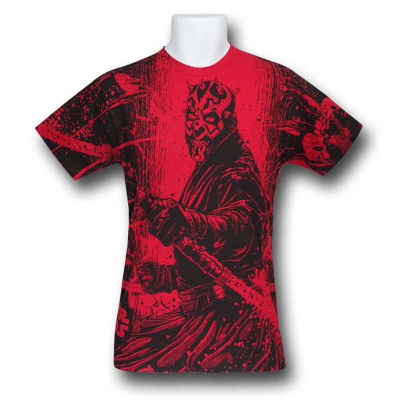 Darth Maul All Over Print 30 Single T-Shirt, Red