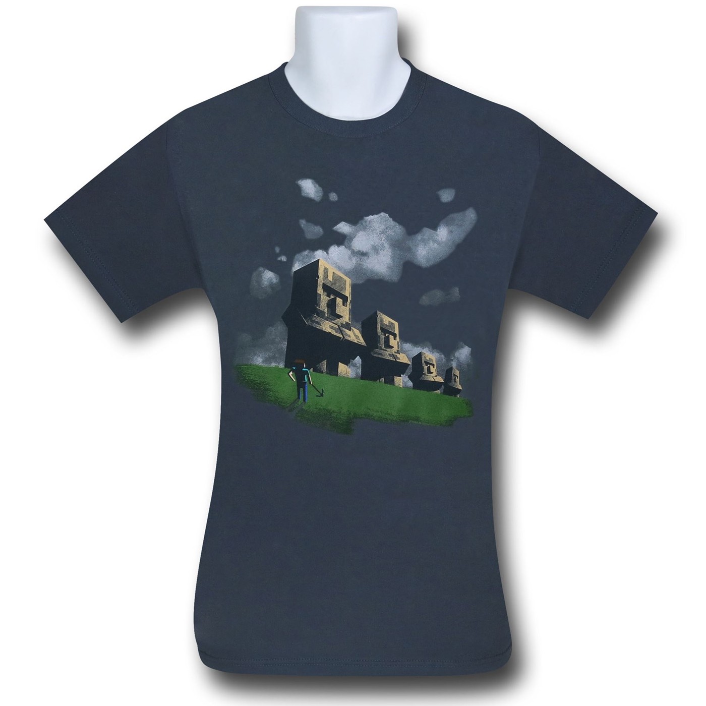 Minecraft Statues T-Shirt, Grey