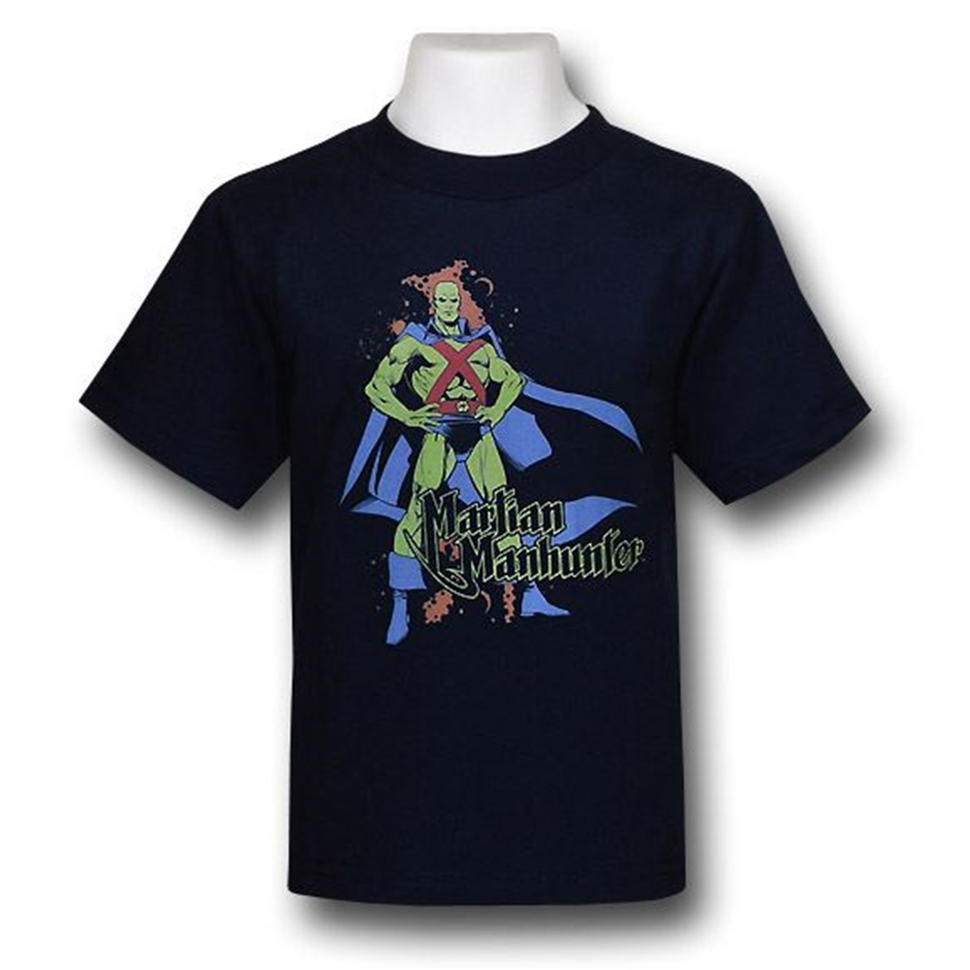 Martian Manhunter Stance Kids T-Shirt, Blue