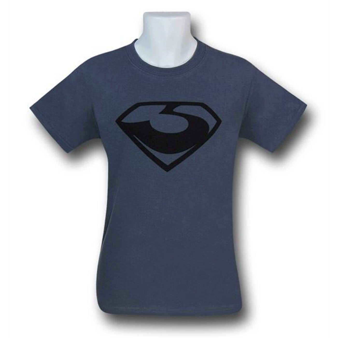 Man of Steel Zod Symbol Black on Grey T-Shirt, Grey