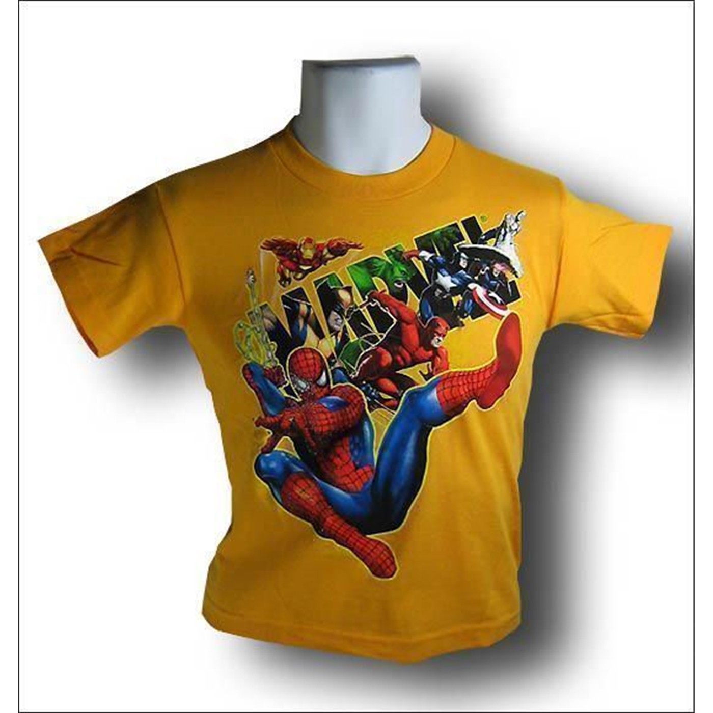 Spiderman & Friends Juvenile Yellow Marvelocity T-Shirt, Yellow