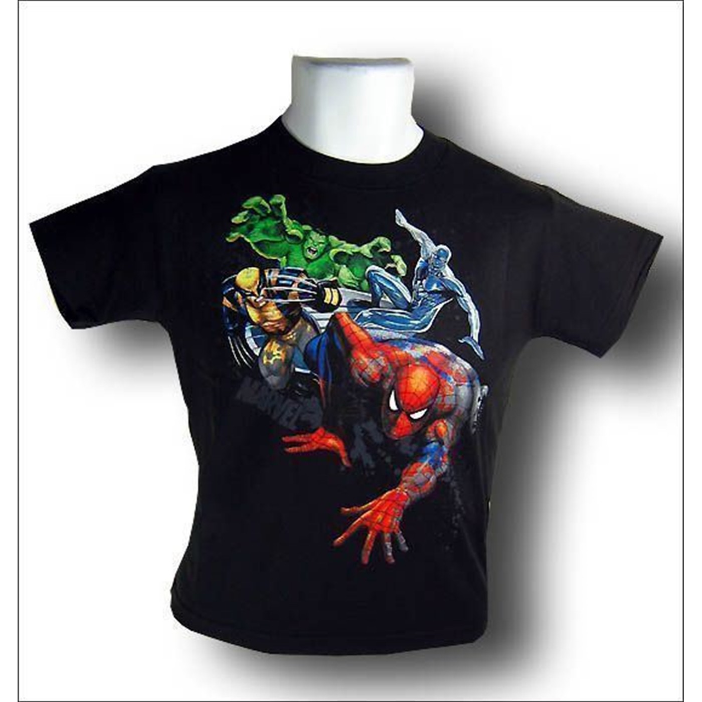 Marvel Characters Juvenile Playtime T-Shirt, Black