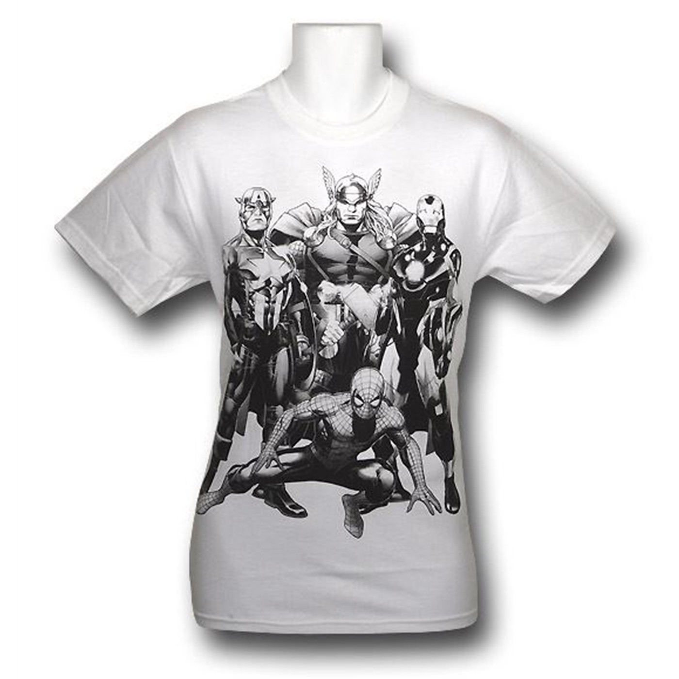 Marvel Blackline Heroes T-Shirt, White