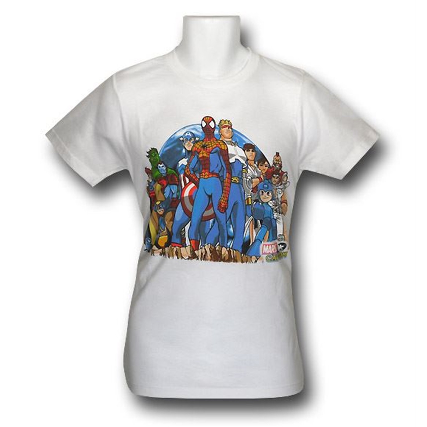 Marvel VS Capcom 30 Single Group Stance T-Shirt, White