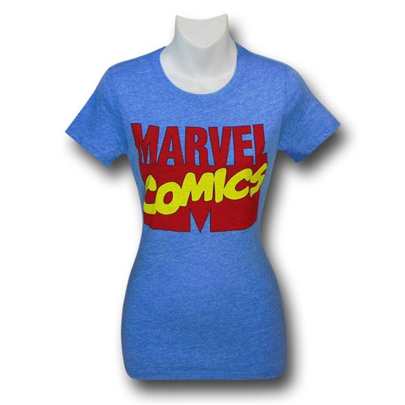 Marvel Comics Logo on Blue Women's T-Shirt, Blue