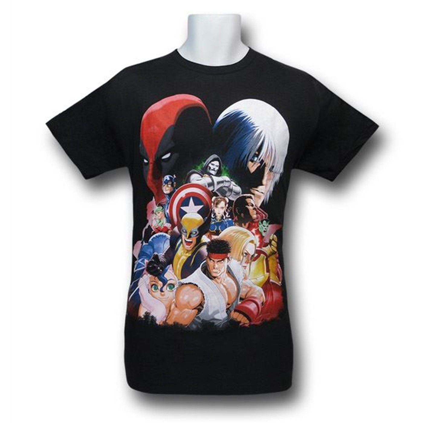 Marvel Vs Capcom Deadpool Group 30 Single T-Shirt, Black