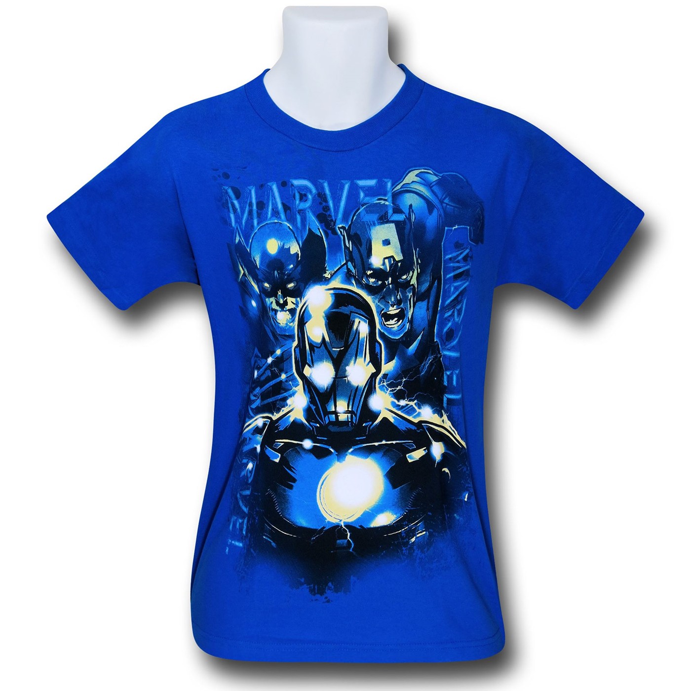 Marvel Three's a Crowd Kids T-Shirt, Blue