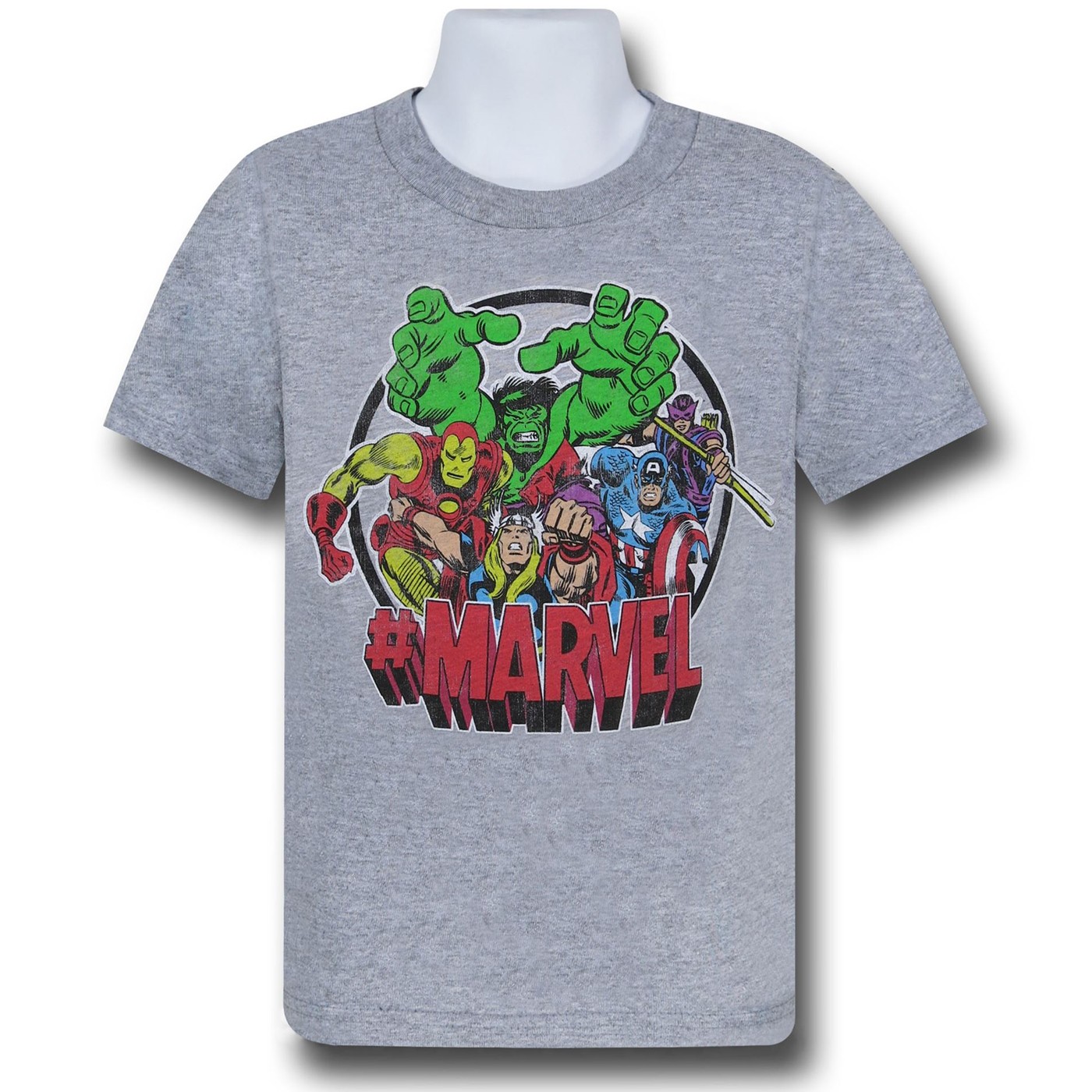Marvel Heroes Hashtag Assemble Boys T-Shirt, Grey