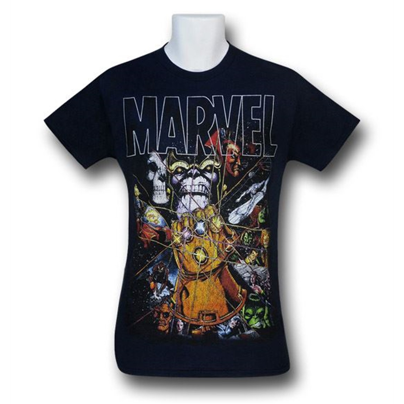 Marvel Distressed Infinity Gauntlet Grudge T-Shirt, Blue
