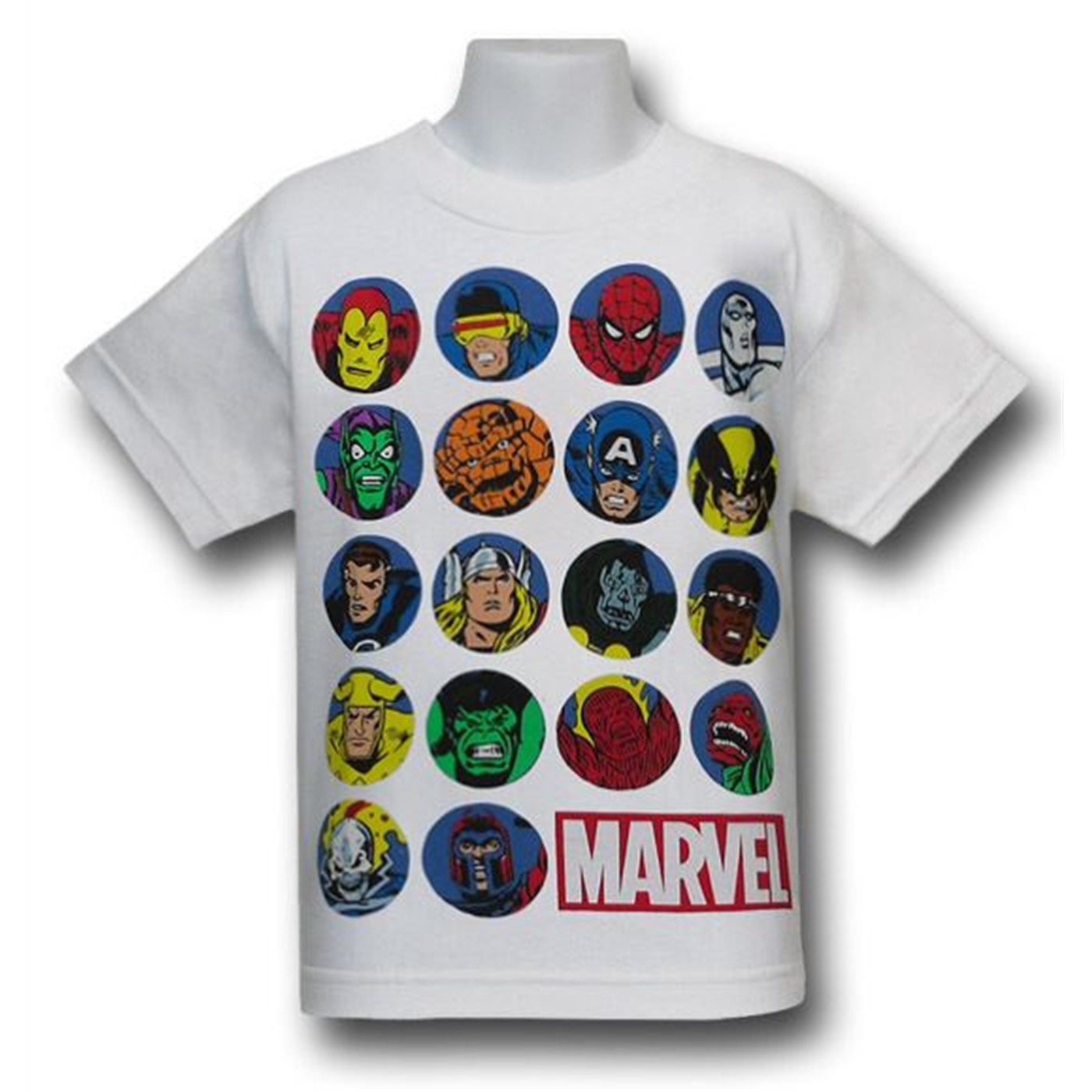 Marvel Kids 18 Heads T-Shirt, White