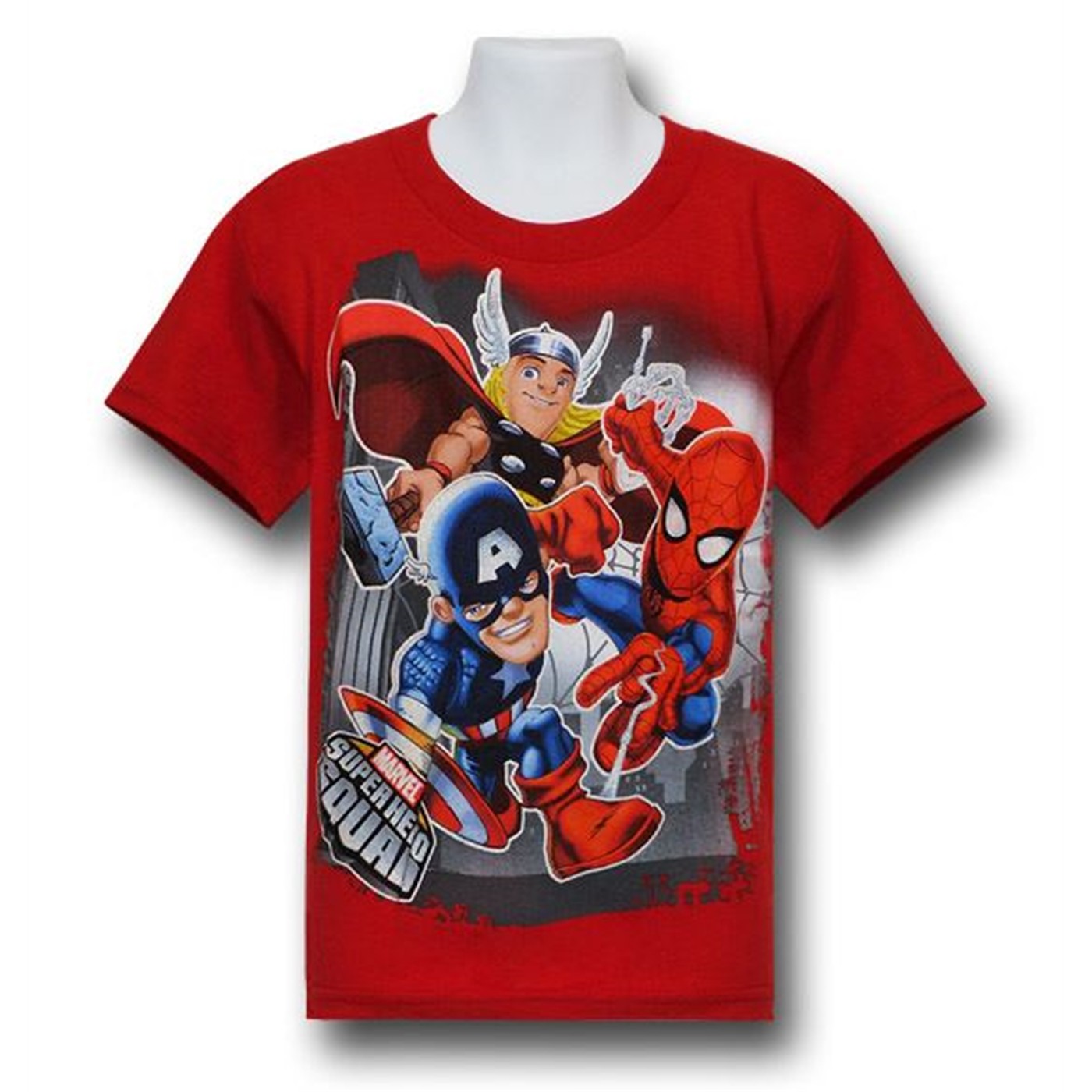 Marvel Kids Superhero Squad Big 3 T-Shirt, Red