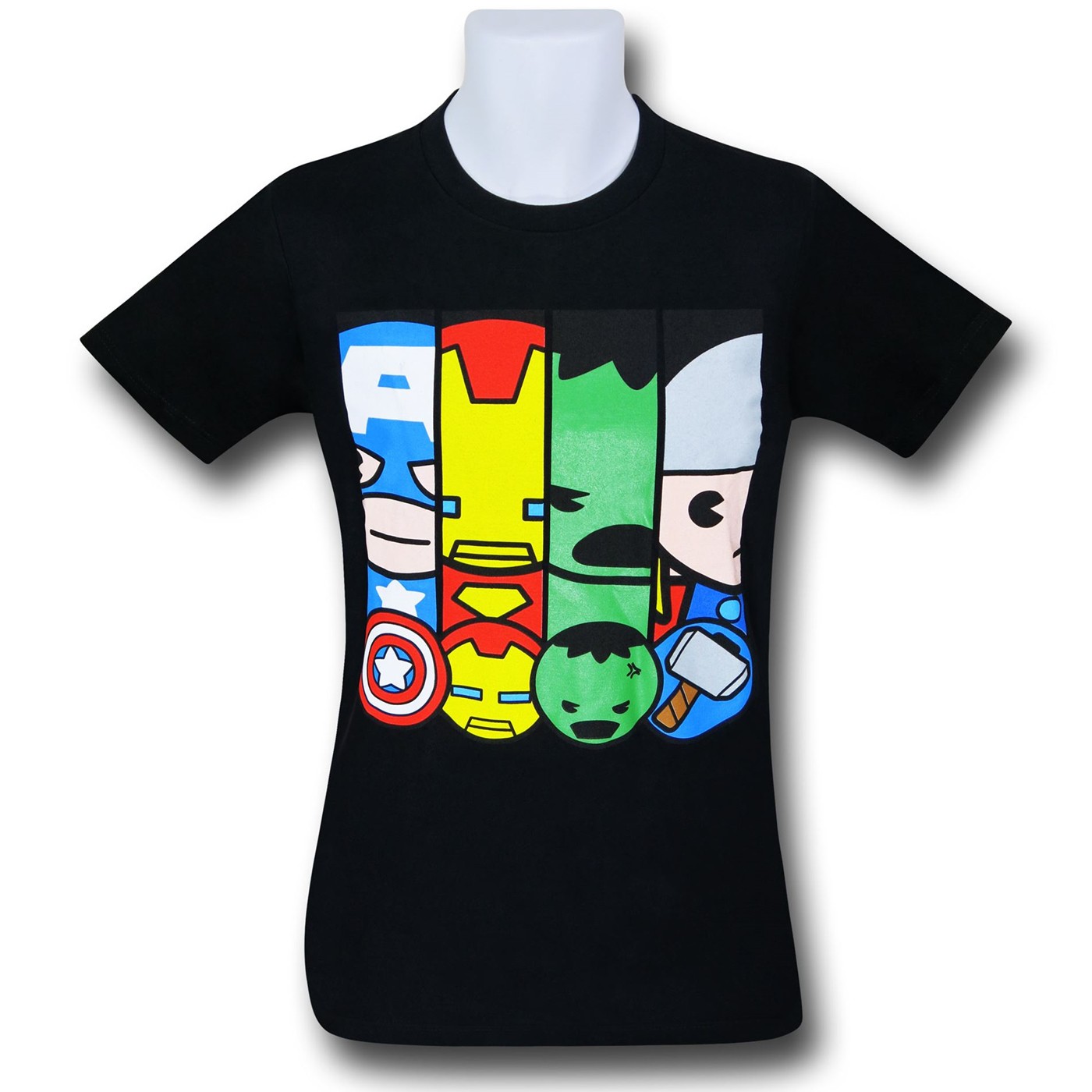 Marvel Kawaii Power Squad 30 Single T-Shirt, Black