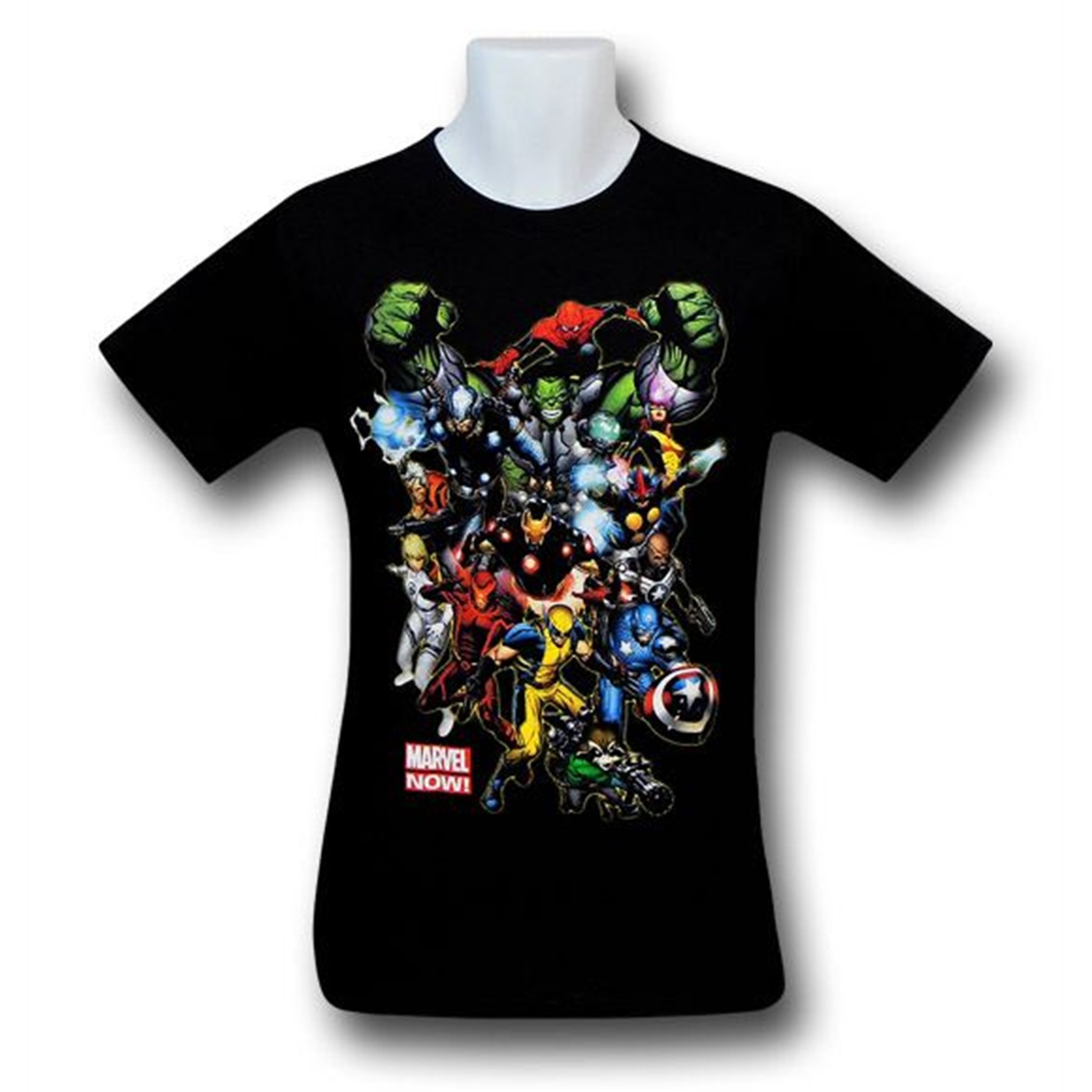 Marvel NOW! Heroes Black T-Shirt, Black
