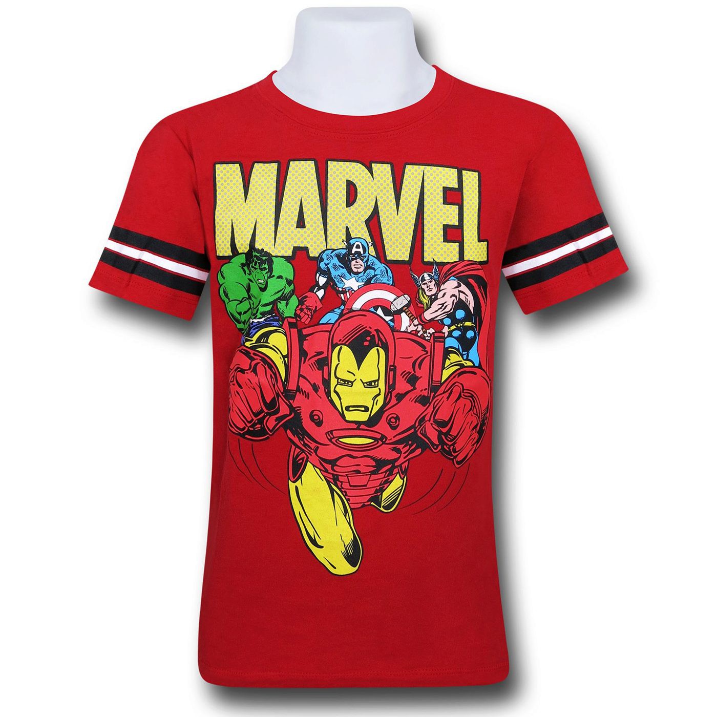 Marvel Retro Heroes Ready Girls Kids T-Shirt, Red