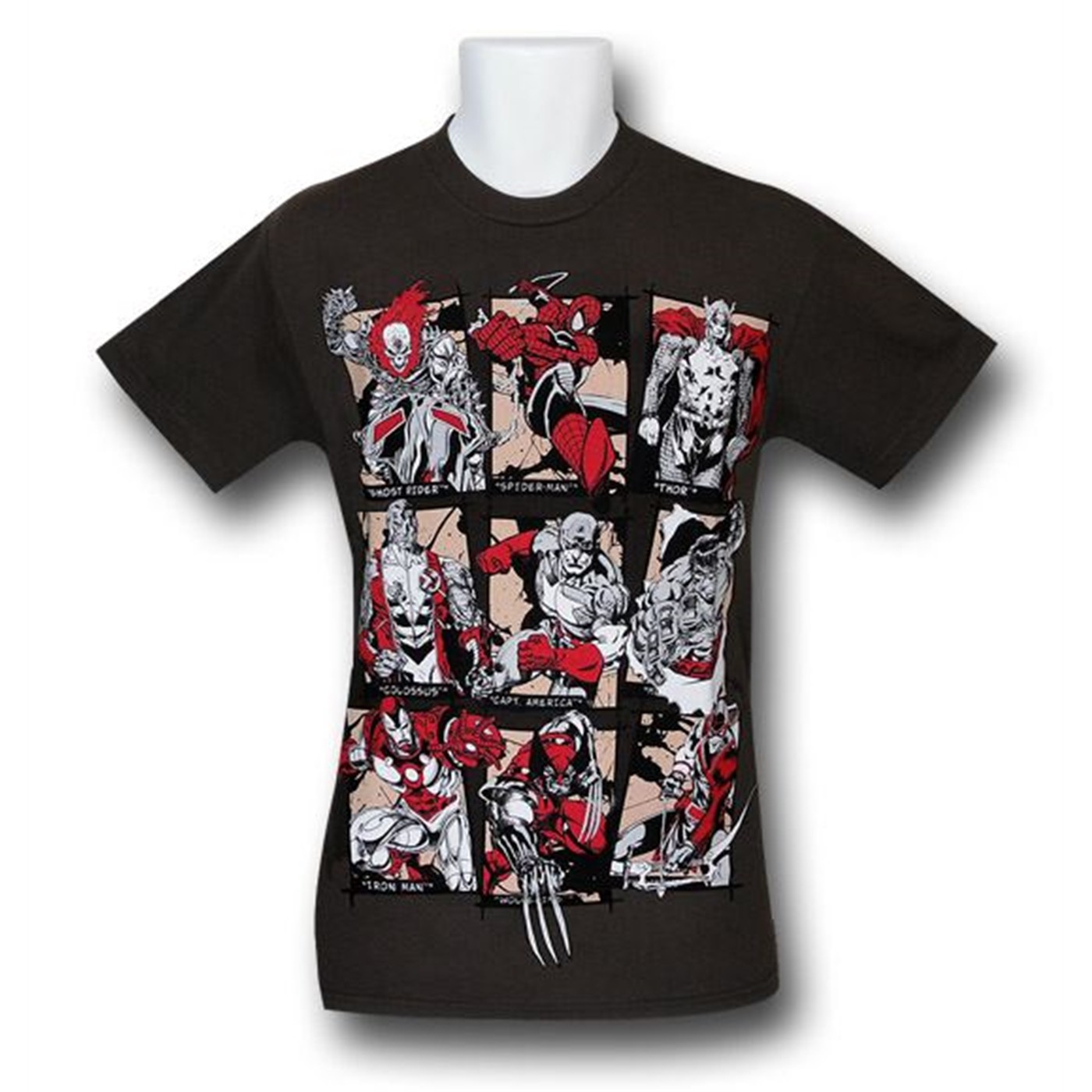 Marvel Heroes Red Sketch T-Shirt, Brown