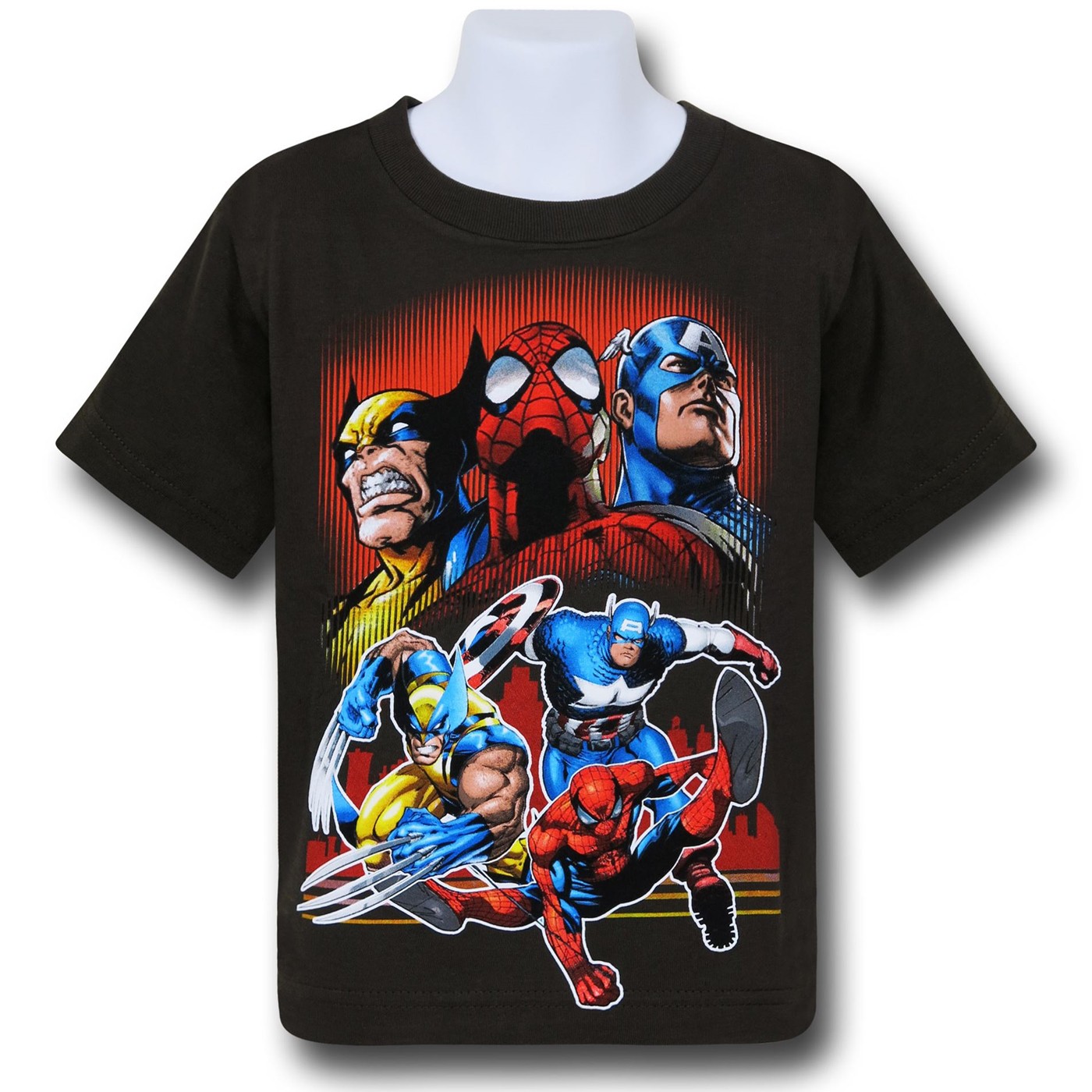 Marvel Heroes Stance and Action Kids T-Shirt, Brown