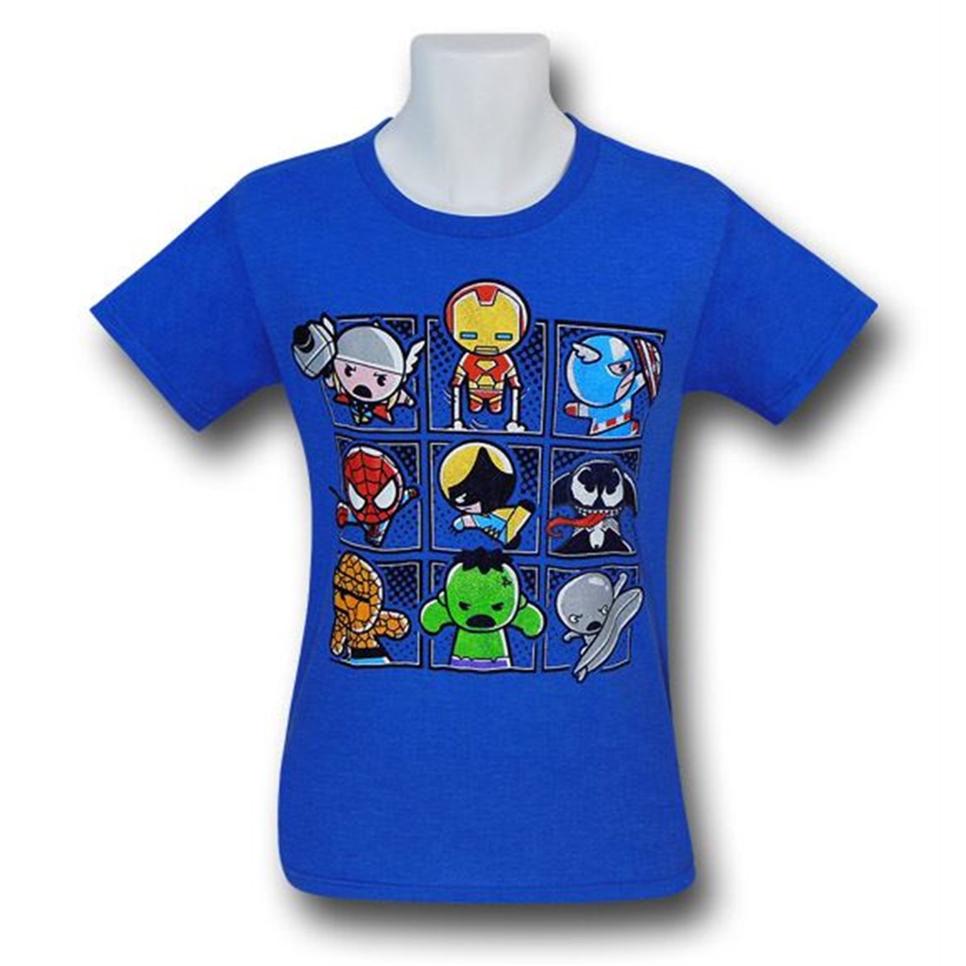 Marvel Heroic Toys Grid 30 Single T-Shirt, Blue