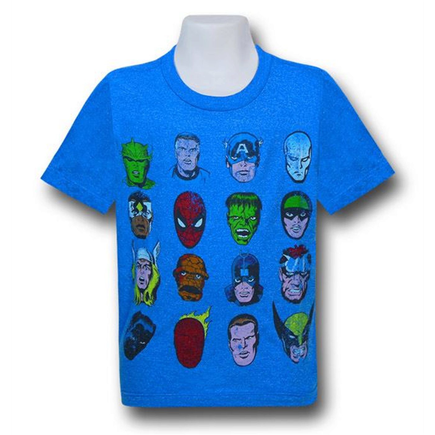 Marvel Heads Kids Red Decco T-Shirt, Blue