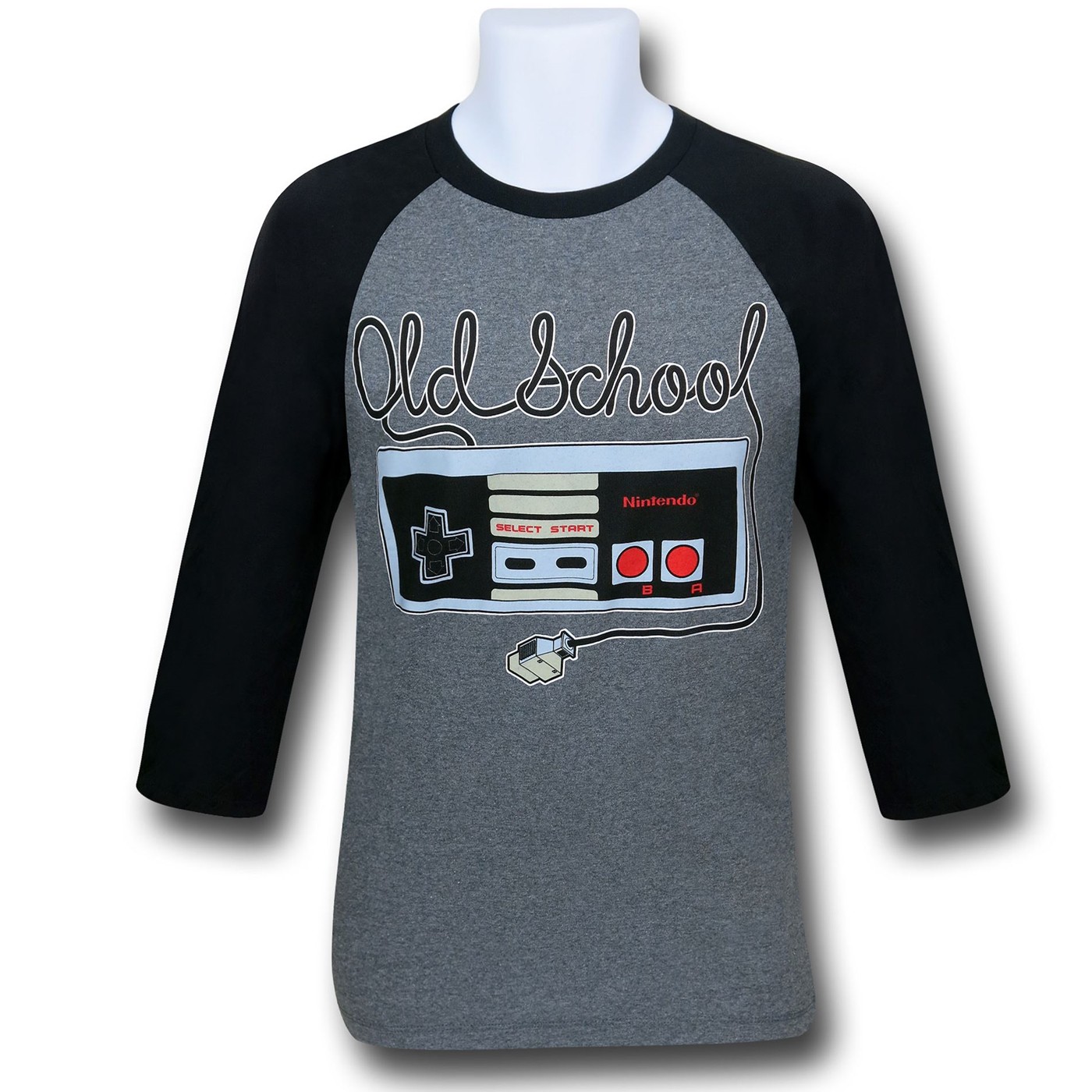 Nintendo Controller Tangle Baseball T-Shirt, Grey