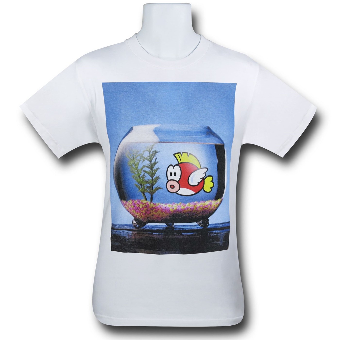 Nintendo Mario Cheep Cheep Fish Bowl T-Shirt, White