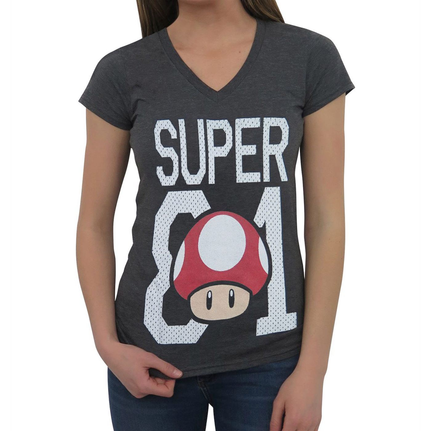 Nintendo Super Mario Bros. 81 Women's T-Shirt, Grey